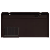 Halston 47" Computer Desk with Glass Inset & Built-In Power - Drawers, Keyboard Tray & Cabinet in Cappuccino – view 10