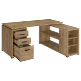 Yvette 60" L-Shape Corner Computer Desk with 3 Drawers & Cubbies - Mango Finish – view 3