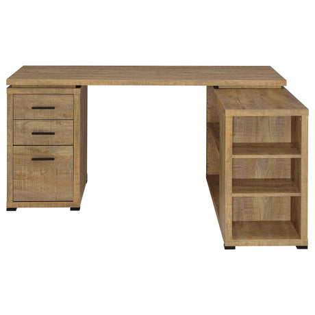 Yvette 60" L-Shape Corner Computer Desk with 3 Drawers & Cubbies - Mango Finish – view 4