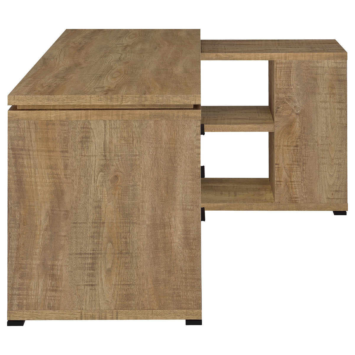 Yvette 60" L-Shape Corner Computer Desk with 3 Drawers & Cubbies - Mango Finish – view 5