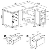 Yvette 60" L-Shape Corner Computer Desk with 3 Drawers & Cubbies - Mango Finish – view 10