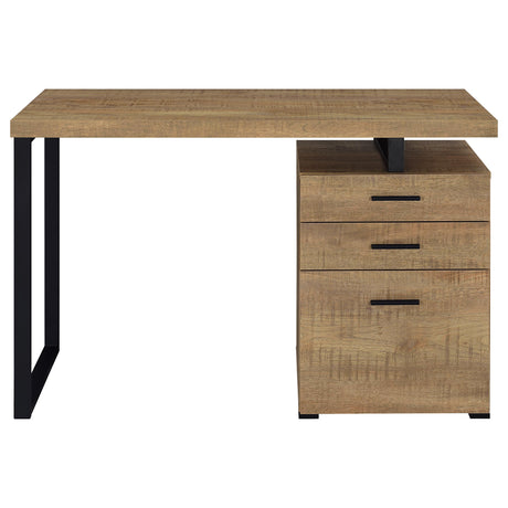 Brennan 47" 3-Drawer Computer Desk - Rustic Mango Finish on Black Metal Frame – view 4