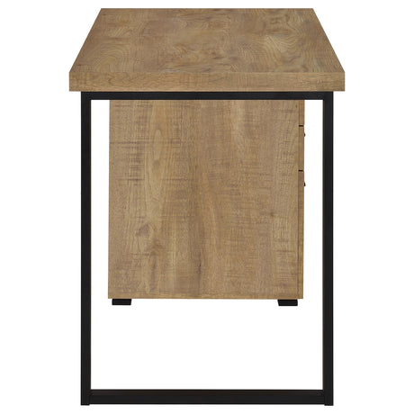 Brennan 47" 3-Drawer Computer Desk - Rustic Mango Finish on Black Metal Frame – view 6