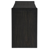 Leandro 60" Writing Desk with 2 Drawers - Rounded Edges & Open Legs in Burnished Black Ash – view 6