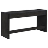 Leandro 60" Writing Desk with 2 Drawers - Rounded Edges & Open Legs in Burnished Black Ash – view 7
