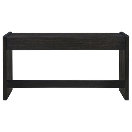 Leandro 60" Writing Desk with 2 Drawers - Rounded Edges & Open Legs in Burnished Black Ash – view 8