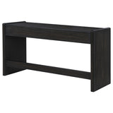 Leandro 60" Writing Desk with 2 Drawers - Rounded Edges & Open Legs in Burnished Black Ash – view 9