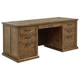 Altidore 68" Executive Desk - 7 Drawers with Built-In Power & Locking File Drawers in Distressed Brown or White – view 3