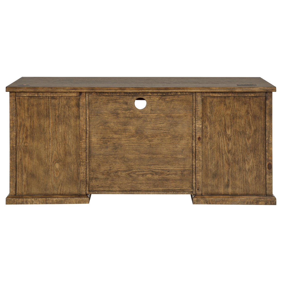Altidore 68" Executive Desk - 7 Drawers with Built-In Power & Locking File Drawers in Distressed Brown or White – view 5