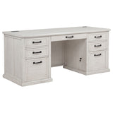 Altidore 68" Executive Desk - 7 Drawers with Built-In Power & Locking File Drawers in Distressed Brown or White – view 7
