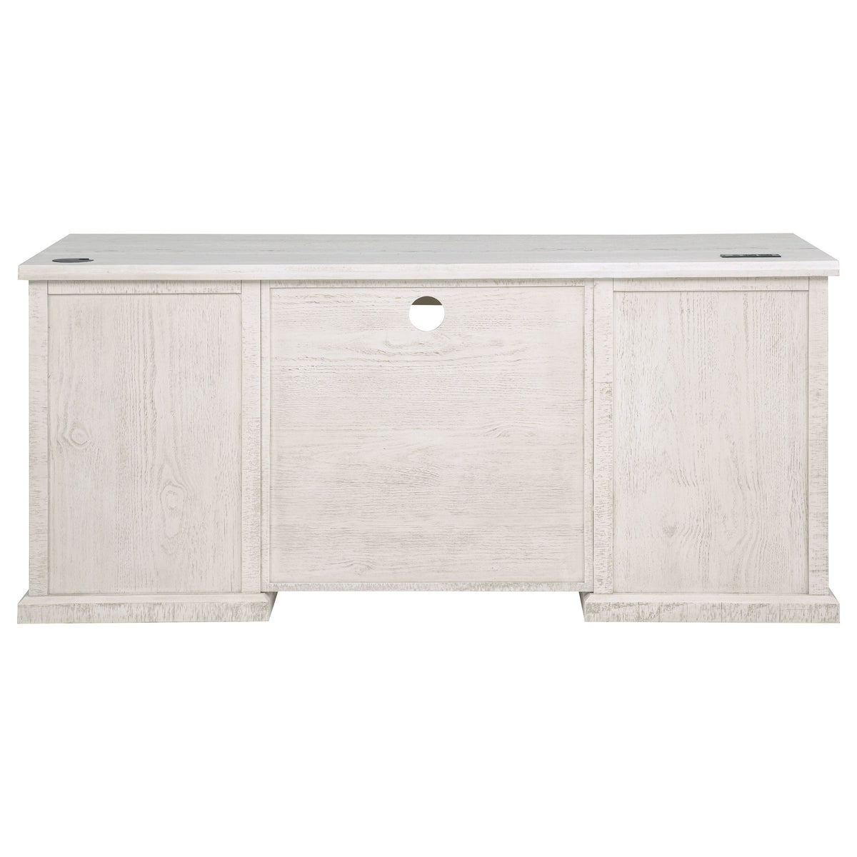 Altidore 68" Executive Desk - 7 Drawers with Built-In Power & Locking File Drawers in Distressed Brown or White – view 9