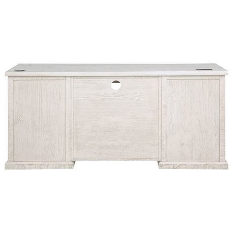 Altidore 68" Executive Desk - 7 Drawers with Built-In Power & Locking File Drawers in Distressed Brown or White – view 9