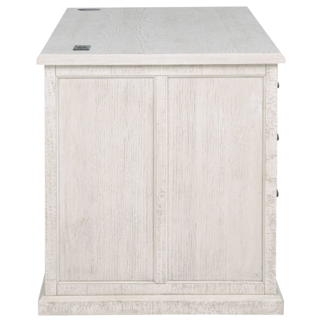 Altidore 68" Executive Desk - 7 Drawers with Built-In Power & Locking File Drawers in Distressed Brown or White – view 10