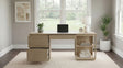Harkes 75" 3-Drawer Computer Desk with Adjustable Shelves - Light Elm