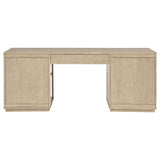 Harkes 75" 3-Drawer Computer Desk with Adjustable Shelves - Elm Veneer in Light Elm or Coffee Bean – view 3