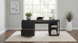 Harkes 75" 3-Drawer Computer Desk with Adjustable Shelves - Coffee Bean