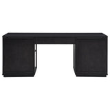 Harkes 75" 3-Drawer Computer Desk with Adjustable Shelves - Elm Veneer in Light Elm or Coffee Bean – view 5
