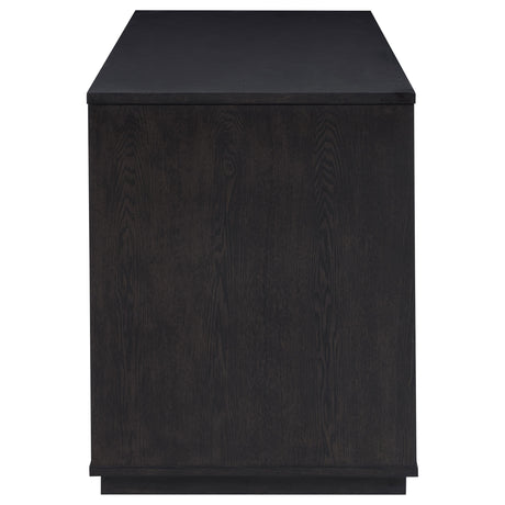 Harkes 75" 3-Drawer Computer Desk with Adjustable Shelves - Elm Veneer in Light Elm or Coffee Bean – view 6