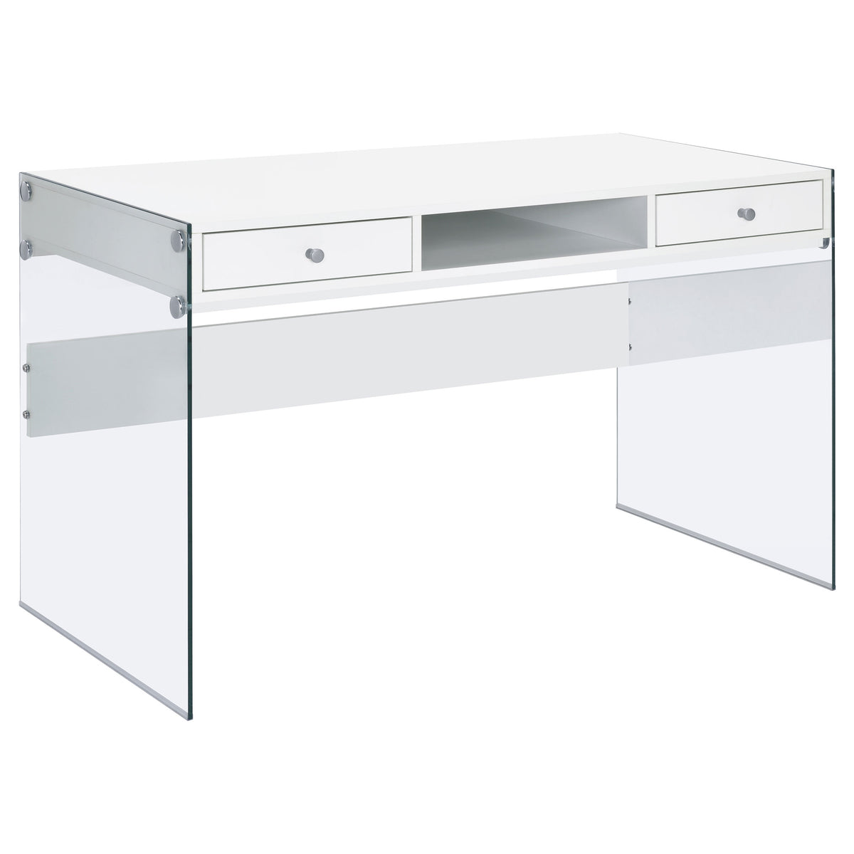 Dobrev 48" Writing Desk with Glass Legs - 