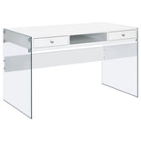Dobrev 48" Writing Desk with Glass Legs - 