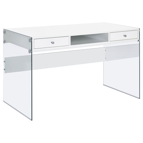 Dobrev 48" Writing Desk with Glass Legs - 