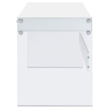 Dobrev 48" Writing Desk with Glass Legs - 2 Drawers & Cubby in White High Gloss – view 6