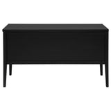 Graham 54" Lift-Top Computer Desk - Double Pedestal with 4 Drawers & Gunmetal Pulls in Black – view 5