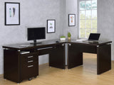 Skylar L-Shaped Desk, Computer Desk & Mobile File Cabinet - 2pcs- L-Shaped Desk + Mobile File Cabinet