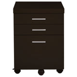 Skylar L-Shaped Desk, Computer Desk & Mobile File Cabinet - Cappuccino Home Office with Keyboard Tray – view 13