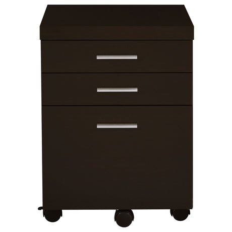 Skylar L-Shaped Desk, Computer Desk & Mobile File Cabinet - Cappuccino Home Office with Keyboard Tray – view 13