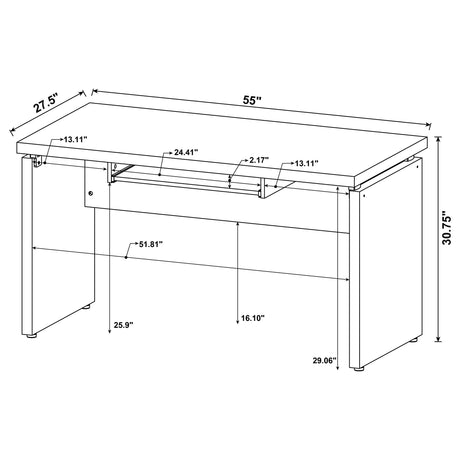 Skylar L-Shaped Desk, Computer Desk & Mobile File Cabinet - Cappuccino Home Office with Keyboard Tray – view 15