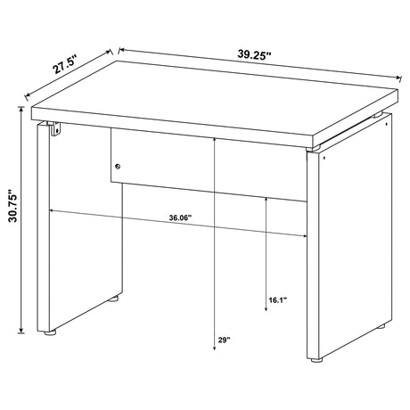 Skylar L-Shaped Desk, Computer Desk & Mobile File Cabinet - Cappuccino Home Office with Keyboard Tray – view 16