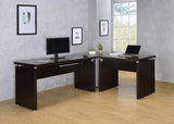 Skylar L-Shaped Desk, Computer Desk & Mobile File Cabinet - Cappuccino Home Office with Keyboard Tray – view 19