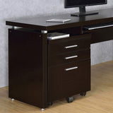 Skylar L-Shaped Desk, Computer Desk & Mobile File Cabinet - Cappuccino Home Office with Keyboard Tray - lifestyle