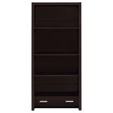 Skylar 71" Bookcase with Drawer - Cappuccino Finish with Adjustable Shelves – view 4
