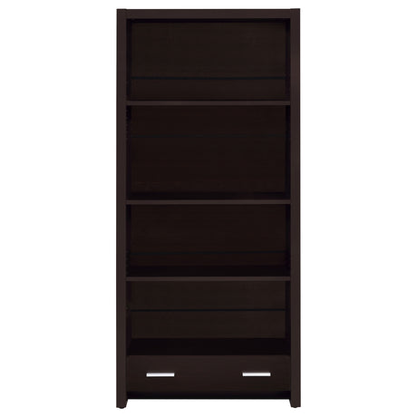 Skylar 71" Bookcase with Drawer - Cappuccino Finish with Adjustable Shelves – view 4