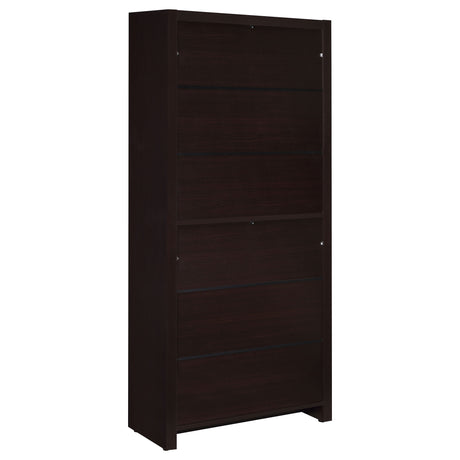 Skylar 71" Bookcase with Drawer - Cappuccino Finish with Adjustable Shelves – view 7