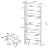 Skylar 71" Bookcase with Drawer - Cappuccino Finish with Adjustable Shelves – view 12