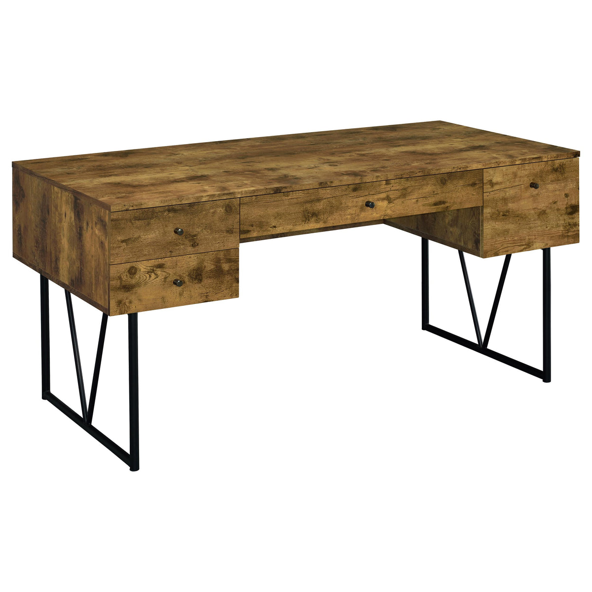 Analiese 63" 4-Drawer Writing Desk - Rustic Nutmeg