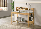 Besler 47" SmartTop Writing Desk with Organizer Shelf & Pull-Out Tray - Cement and Natural – view 1
