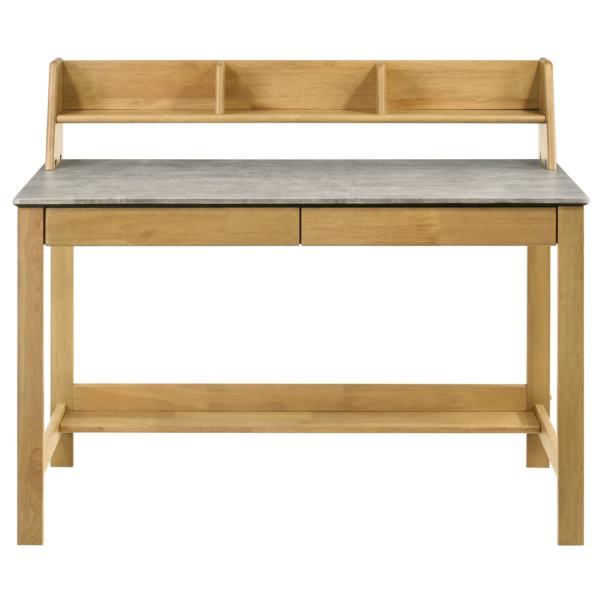 Besler 47" SmartTop Writing Desk with Organizer Shelf & Pull-Out Tray - Cement and Natural – view 4