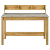 Besler 47" SmartTop Writing Desk with Organizer Shelf & Pull-Out Tray - Cement and Natural – view 4