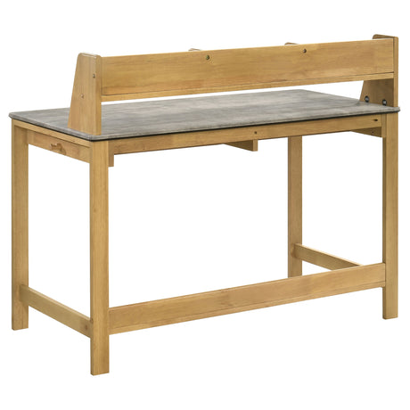 Besler 47" SmartTop Writing Desk with Organizer Shelf & Pull-Out Tray - Cement and Natural – view 6