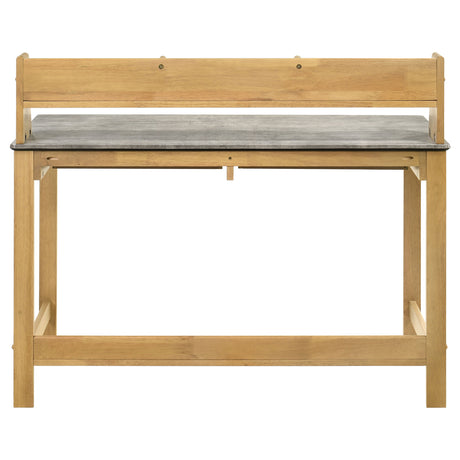 Besler 47" SmartTop Writing Desk with Organizer Shelf & Pull-Out Tray - Cement and Natural – view 7