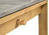 Besler 47" SmartTop Writing Desk with Organizer Shelf & Pull-Out Tray - Cement and Natural – view 11