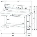 Besler 47" SmartTop Writing Desk with Organizer Shelf & Pull-Out Tray - Cement and Natural – view 15