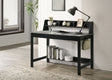 Besler 47" Writing Desk with SmartTop Surface - Grey Stone & Black with Organizer Shelf and Pull-Out Tray – view 1