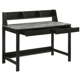 Besler 47" Writing Desk with SmartTop Surface - Grey Stone & Black with Organizer Shelf and Pull-Out Tray – view 3