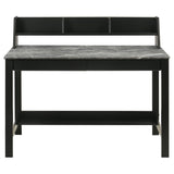 Besler 47" Writing Desk with SmartTop Surface - Grey Stone & Black with Organizer Shelf and Pull-Out Tray – view 4