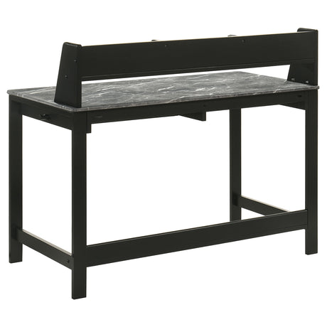 Besler 47" Writing Desk with SmartTop Surface - Grey Stone & Black with Organizer Shelf and Pull-Out Tray – view 6